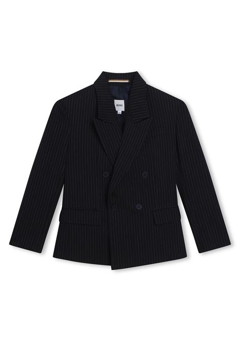 Blazer doppiopetto gessato HUGO BOSS KIDS | J50734849